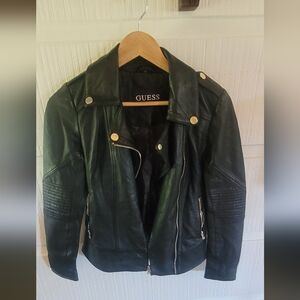Womens Black Leather Moto Jacket